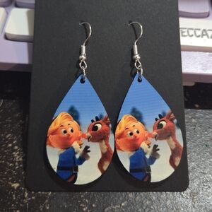 Classic Christmas- Rudolph Wooden Teardrop Hypoallergenic Earrings